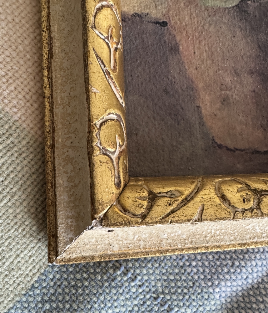 Pansy in Pot  (with Vintage frame)