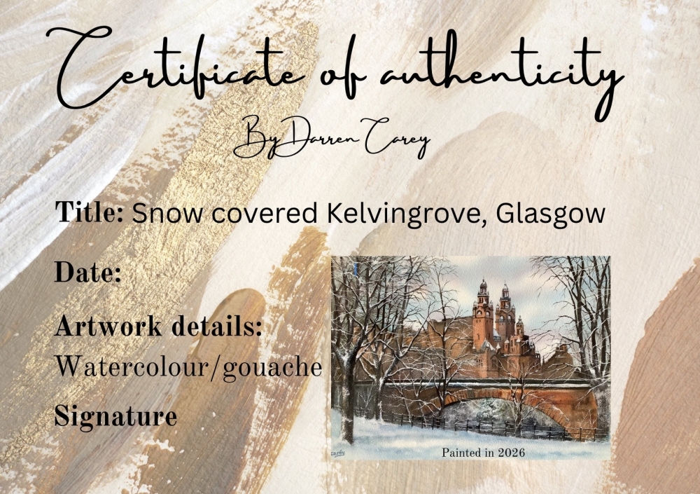 Snow covered Kelvingrove, Glasgow 