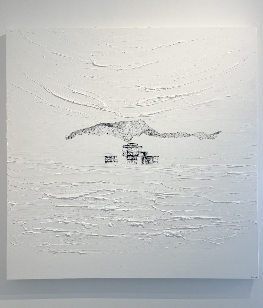 Starlings over West Pier Brighton - Murmuration 