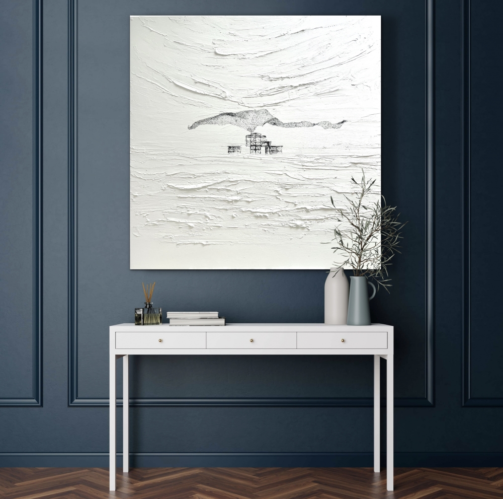 Starlings over West Pier Brighton - Murmuration 