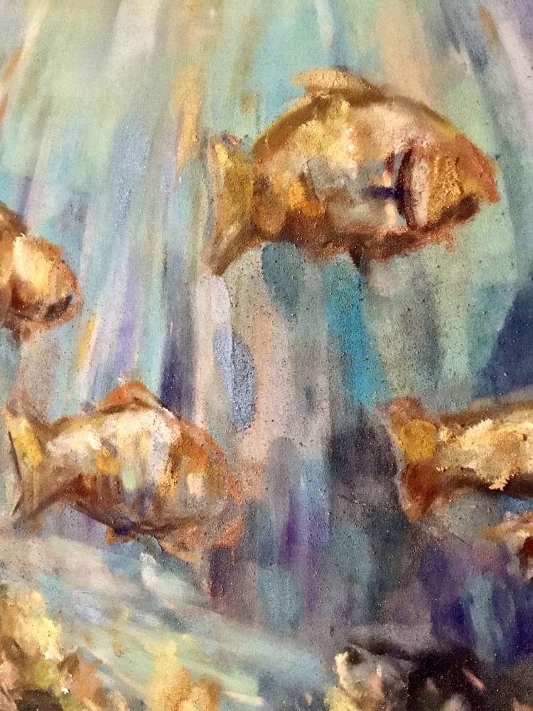 Underwater Serenity Soft Pastel on Cardboard