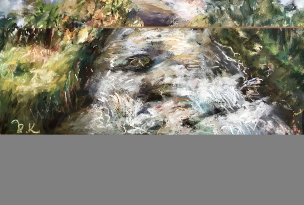 Forest River Landscape Painting Original Soft Pastel Art