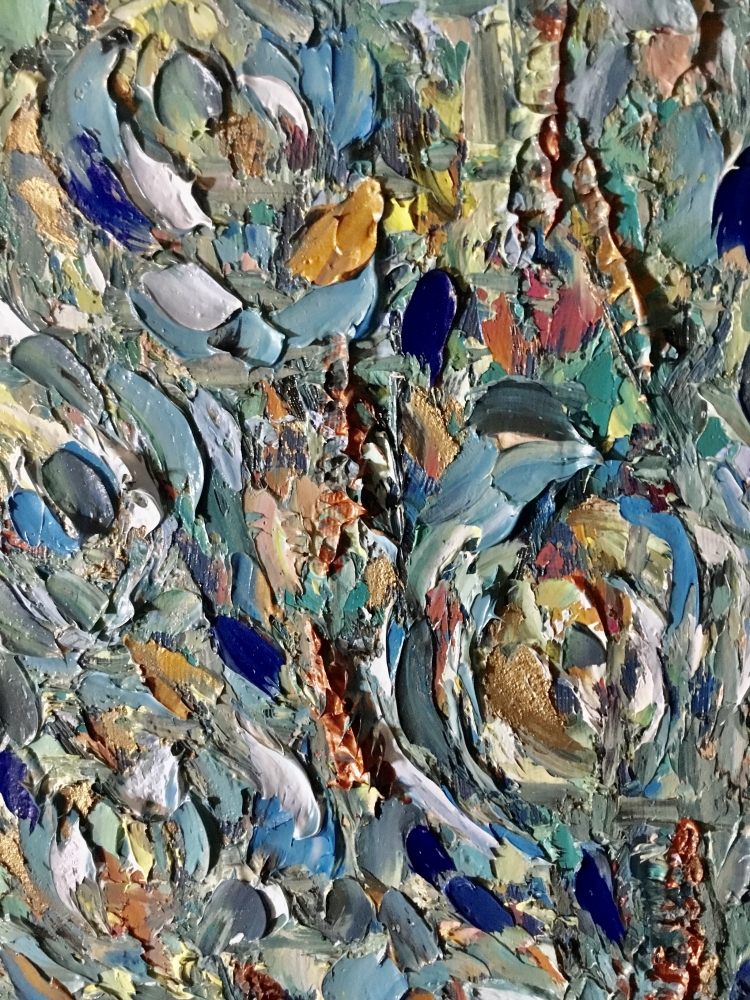 Abstract Floral Impasto Oil Painting