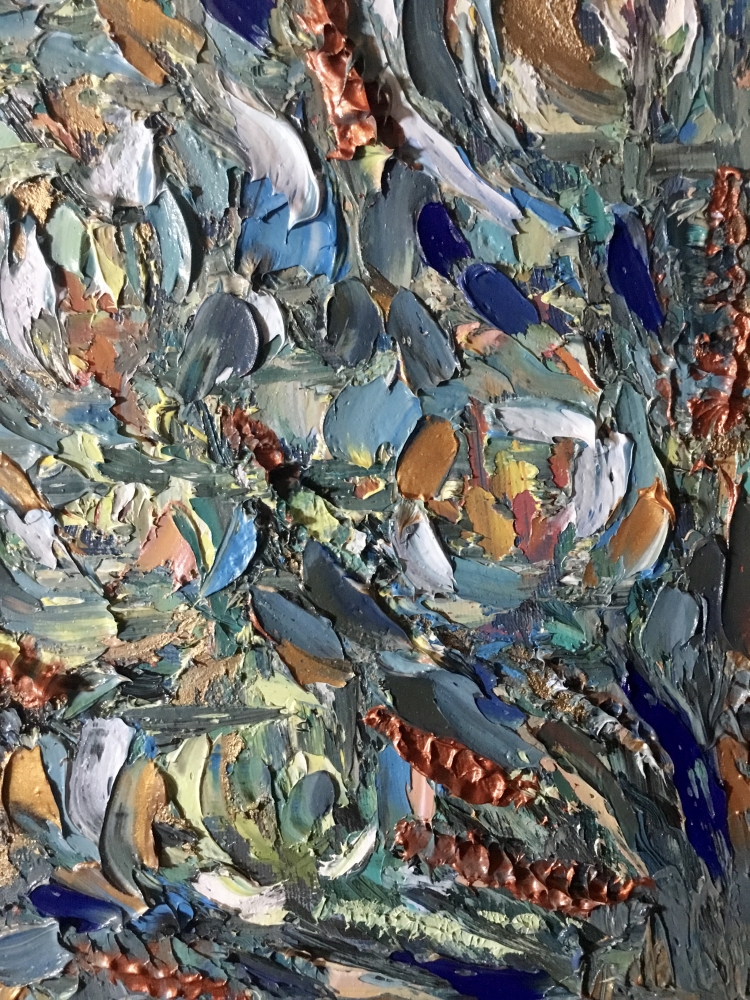 Abstract Floral Impasto Oil Painting