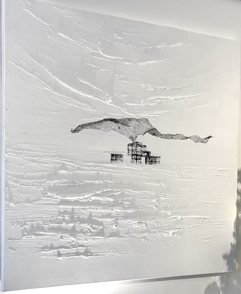 Starlings over West Pier Brighton - Murmuration 