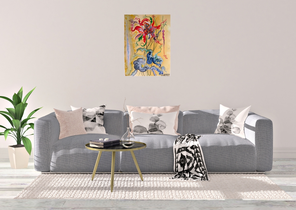 Exotic Flowers 1, 12x9 inch, Water colors SKU 4013 