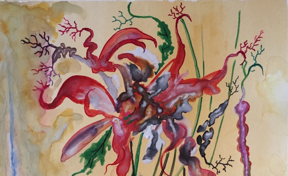 Exotic Flowers 1, 12x9 inch, Water colors SKU 4013 
