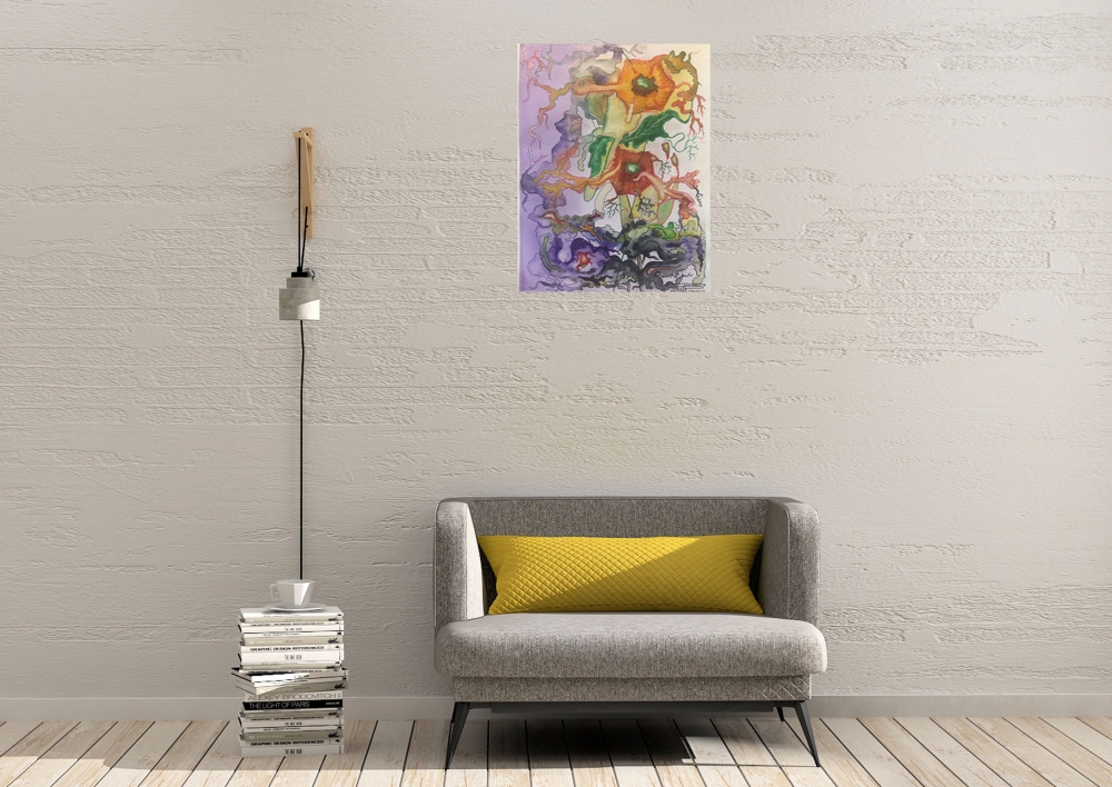 The History of Twins, 9x12 inch. Waster colors, SKU 4016 