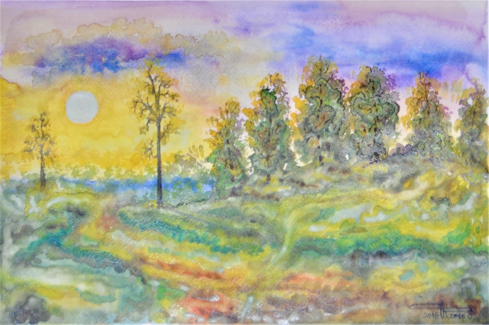 Canadian Landscape 15, 12x17.5 inch, watercolors SKU 4038 