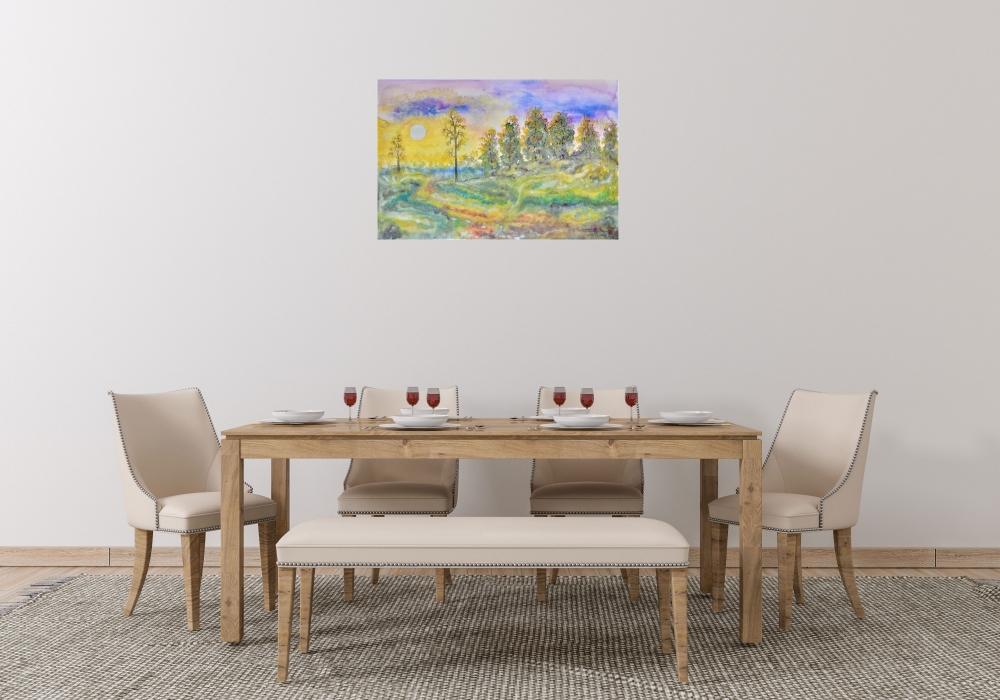 Canadian Landscape 15, 12x17.5 inch, watercolors SKU 4038 