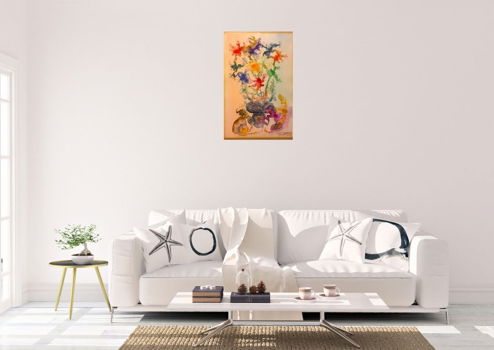 Dans Of Flowers, 12x18 inch, Watercolors on cold press paper SKU 4042