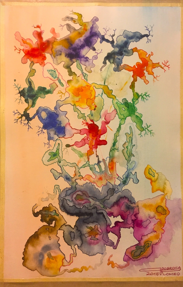 Dans Of Flowers, 12x18 inch, Watercolors on cold press paper SKU 4042
