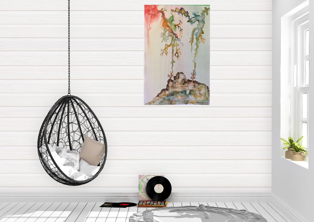 Flowers from Galaxy, 12x18 inch, 30,5z46 cm, Watercolors on Cold Press Paper SKU 4046 