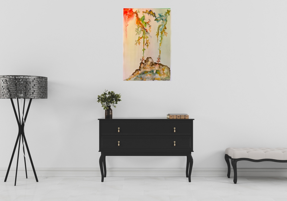 Flowers from Galaxy, 12x18 inch, 30,5z46 cm, Watercolors on Cold Press Paper SKU 4046 