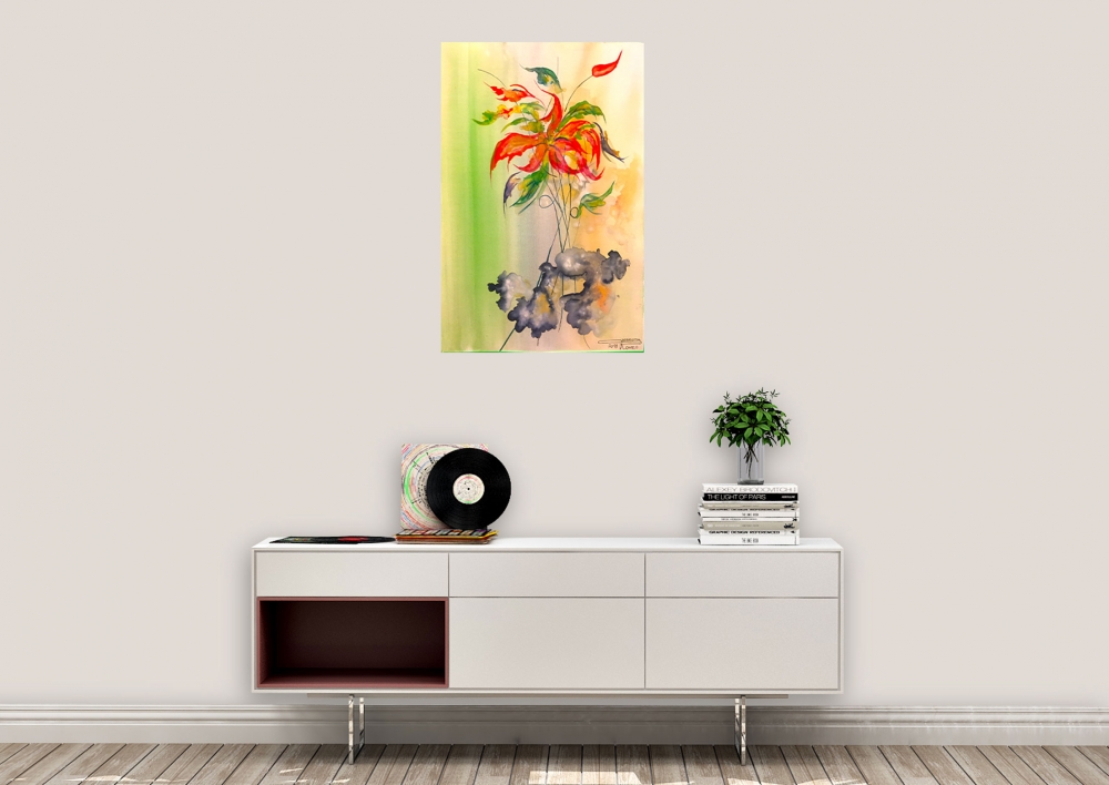 Exotic Flowers 3, 12x18 inch, Watercolors, On Cold Press Paper SKU 4055 