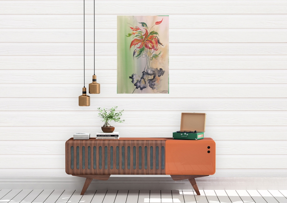 Exotic Flowers 3, 12x18 inch, Watercolors, On Cold Press Paper SKU 4055 