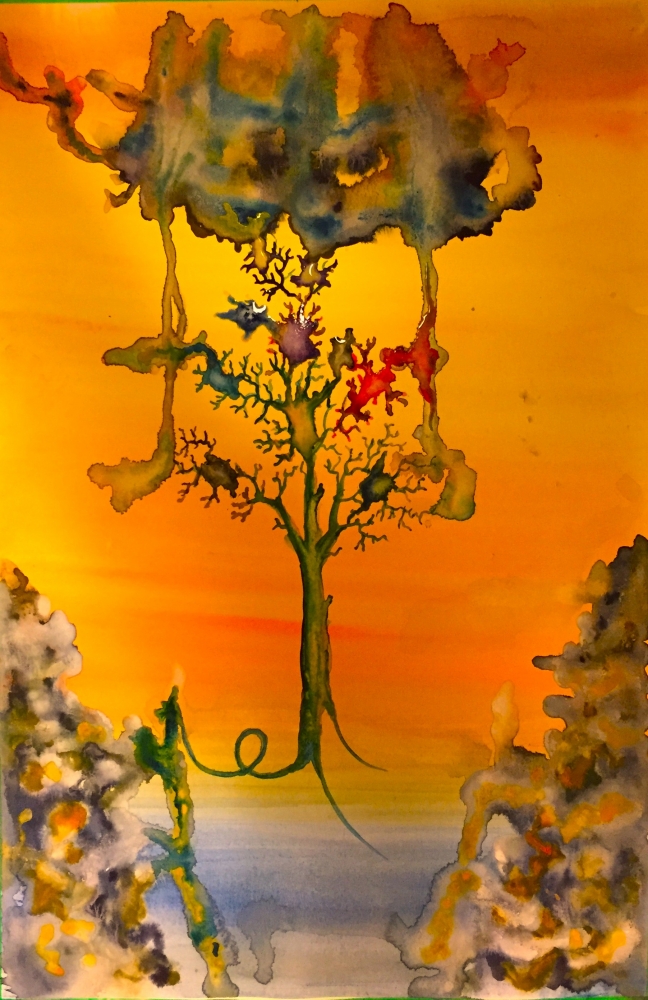 Ecce...Tree, 12x18 inch, watercolors, SKU 4060