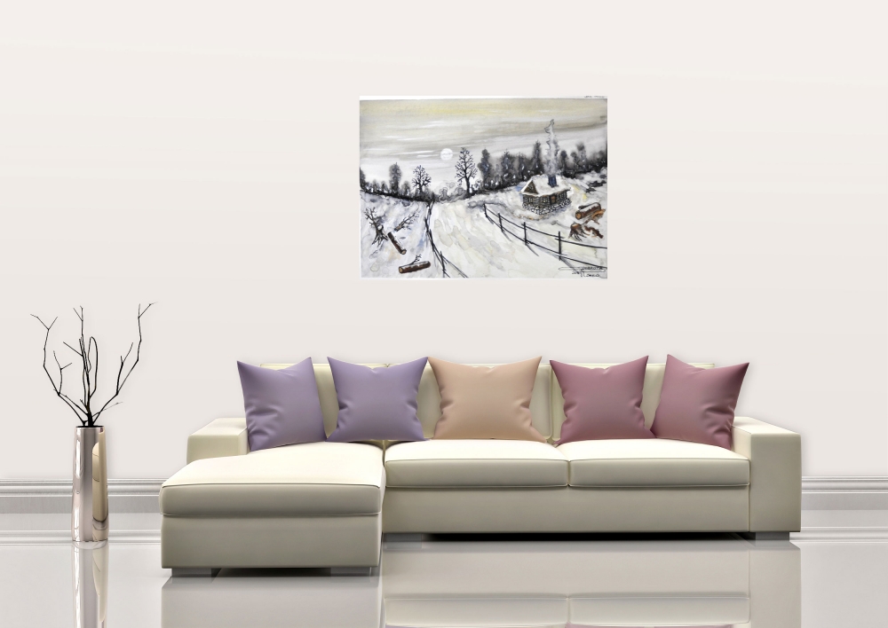 Winter...Winter...Winter 16x22 inches, Water colors SKU 4070