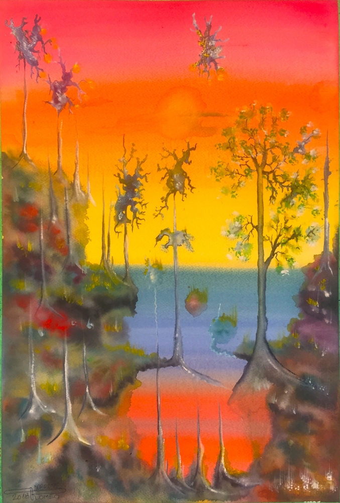 The Last...Trees, 15x22 inch, watercolors on cold press paper SKU 4087