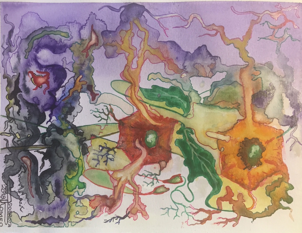 The History of Twins, 9x12 inch. Waster colors, SKU 4016 