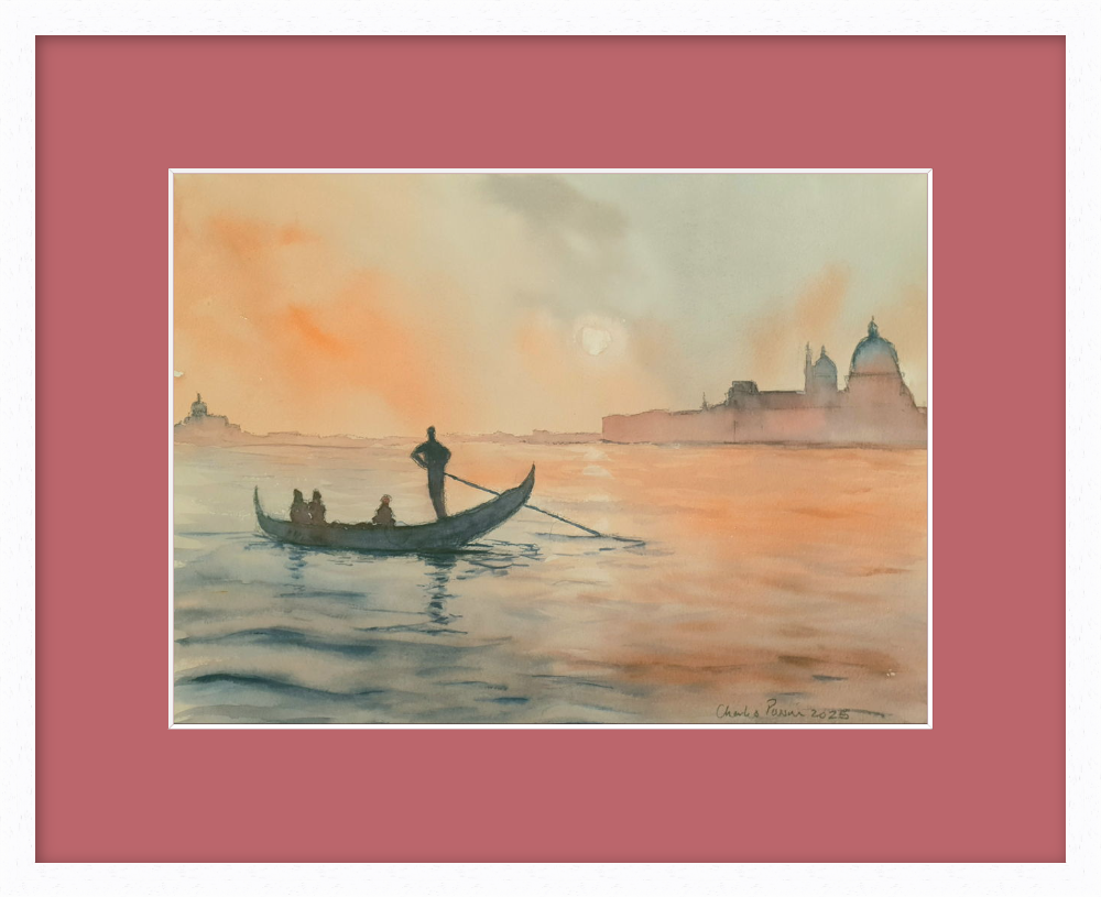 Venice at Sunrise. Original Signed Watercolour. 15x11 inches. Unframed