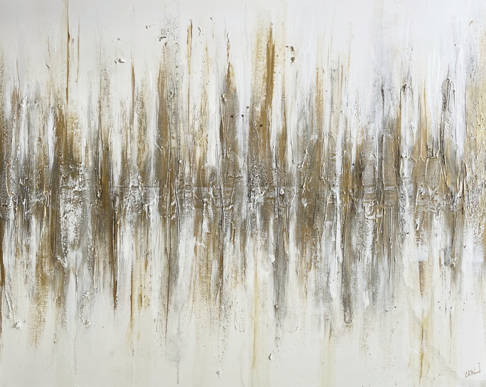 Large White and Gold Abstract Light