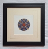 Geometric Harmony Set — 4 Framed Medallion original art in Blue, Gold & Red