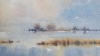 Marsh and Sky. Original Signed Watercolour. 15x11 inches . Unframed