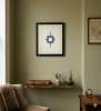 Navy & Blush Gold Symmetrical Framed Art — Ornamental Medallion Wall Decor