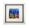 City at Night Framed Glass Art