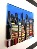 City at Night Framed Glass Art