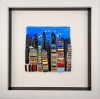 City at Night Framed Glass Art