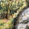 Forest River Landscape Painting Original Soft Pastel Art