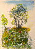 Under...Trees, 9x12 inch, 23x30.5 cm, Watercolors on cold press paper, SKU 4014 