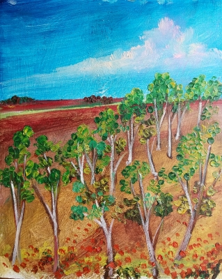 Impasto Landscape - Olive Trees