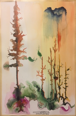 Adam and Eve, 12x18 inch, 30,5x46 cm, Watercolors on cold press paper SKU 4043 