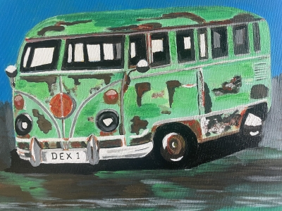 Split Screen Rusty VW Campervan - Hand Painted 
