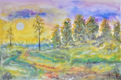 Canadian Landscape 15, 12x17.5 inch, watercolors SKU 4038 