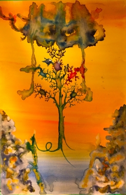 Ecce...Tree, 12x18 inch, watercolors, SKU 4060
