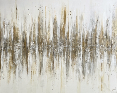 Large White and Gold Abstract Light