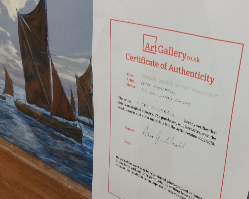 THAMES SAILING BARGES IN THE MOONLIGHT