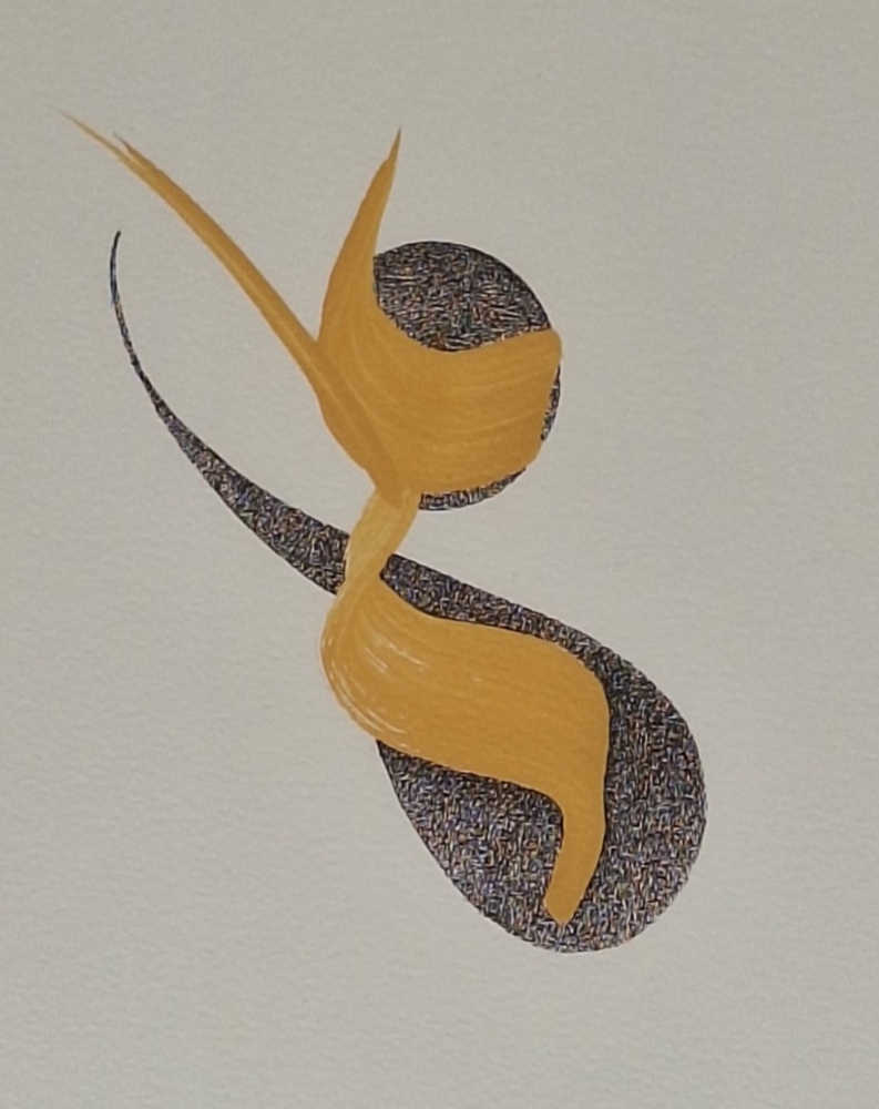 Minimalist Gold & Black Artwork, Textured Fine Art, Modern Conceptual Wall Decor, Original Handmade Painting