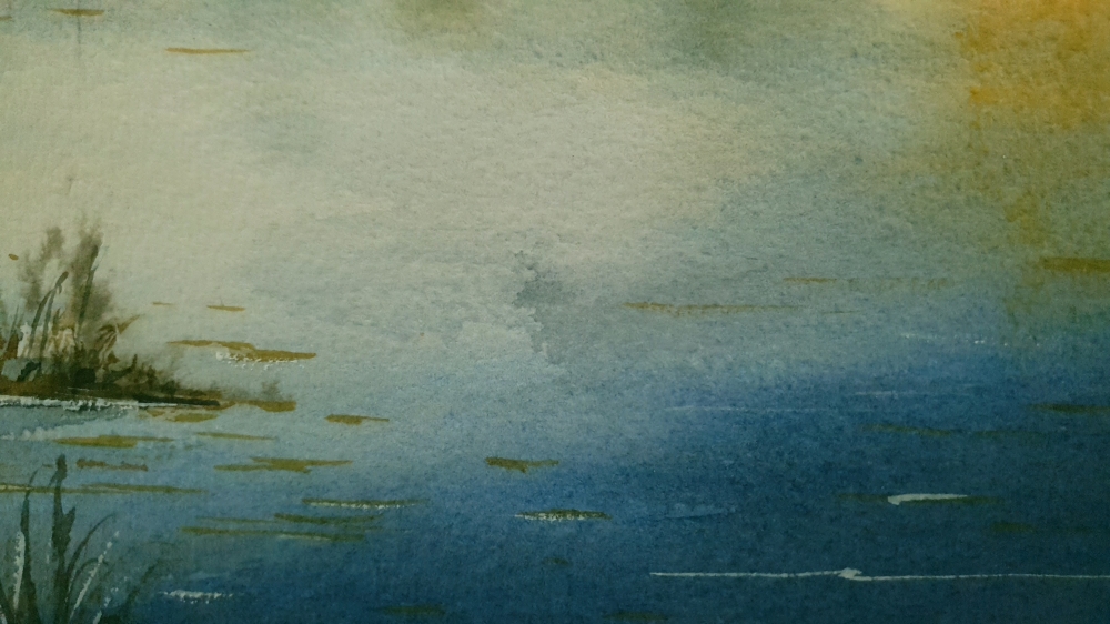 Autumn Lake. Original Signed Watercolour.15x11 inches; 38x28cm