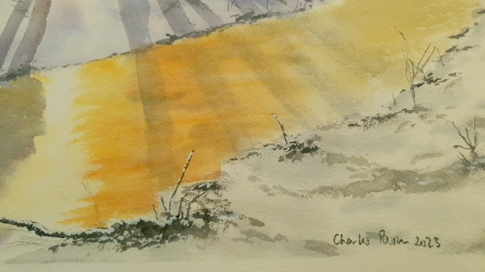 Winter Sunlight. Original Signed Watercolour. 15x11 inches , 38x28cm