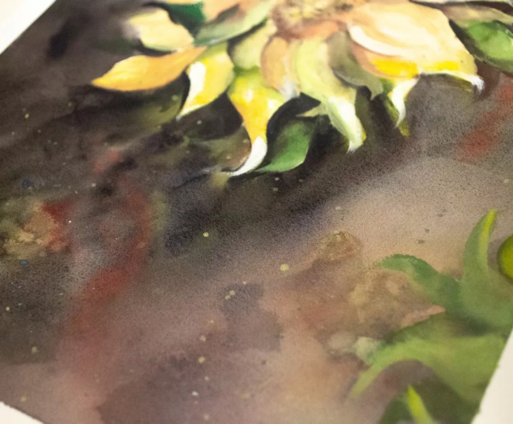 Watercolour Sunflower