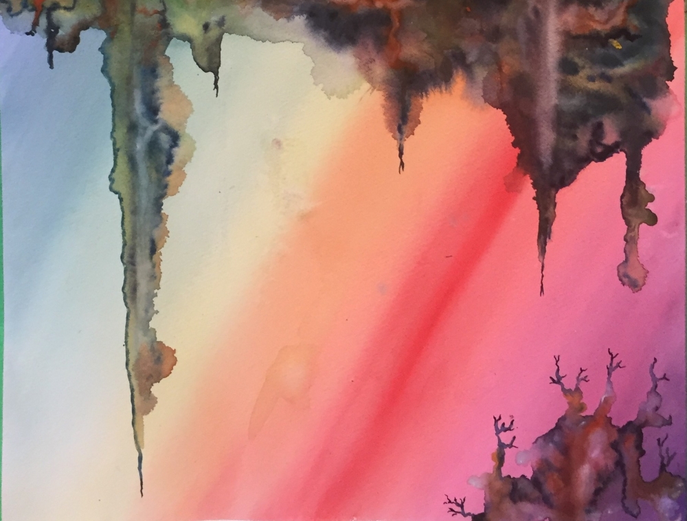 Antisymmetric, 15x22, inch,Watercolors on Cold Press Paper SKU 4079