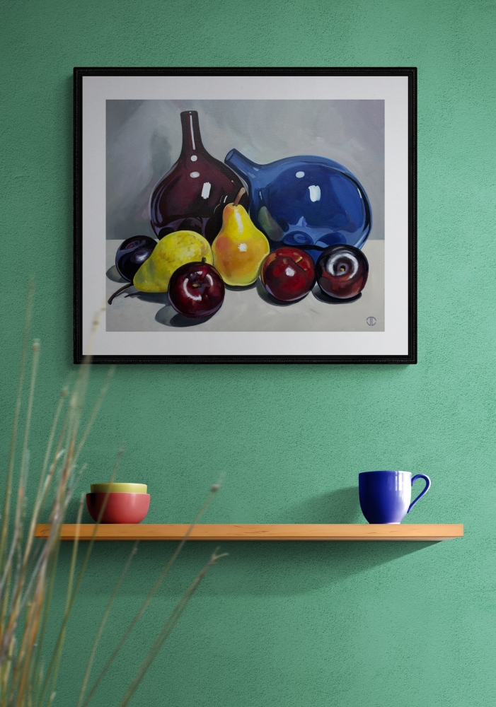 Mixed Fruit And Coloured Glass