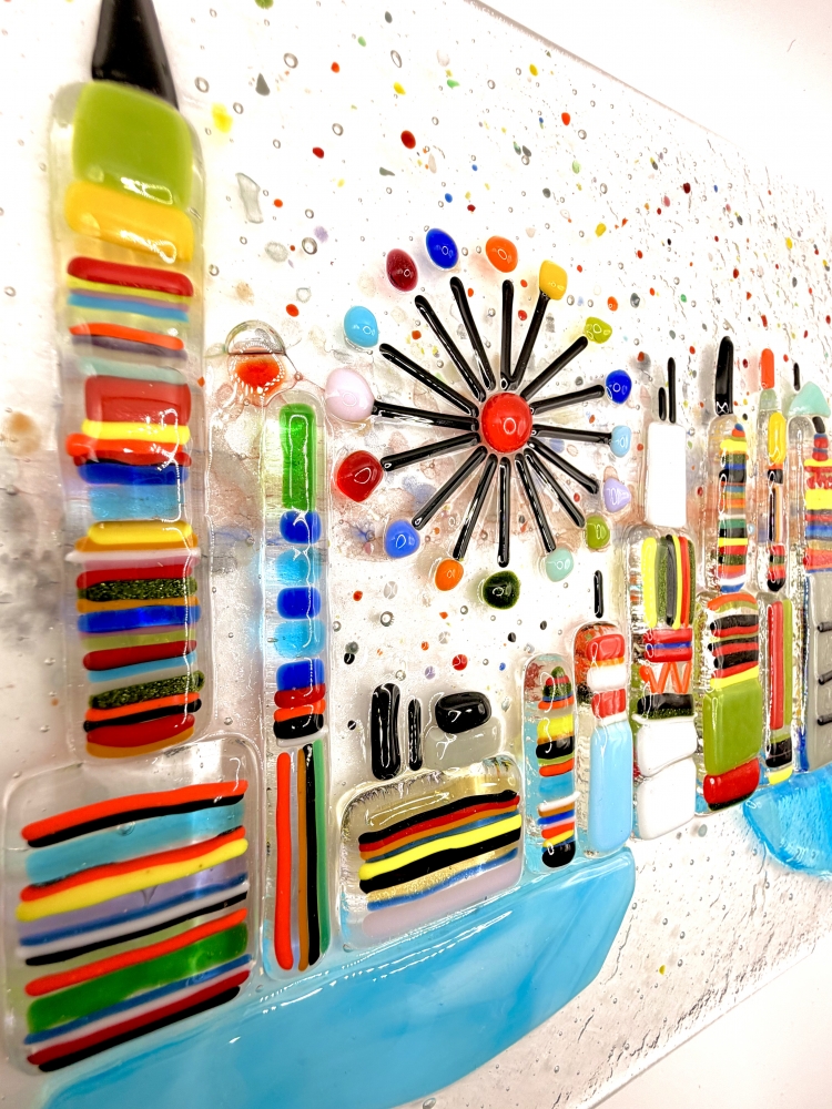 City Life Glass Framed Art