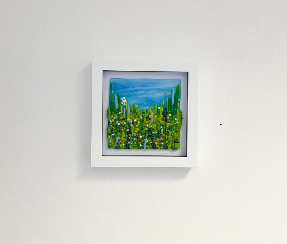 Lush Landscape Framed Glass Art