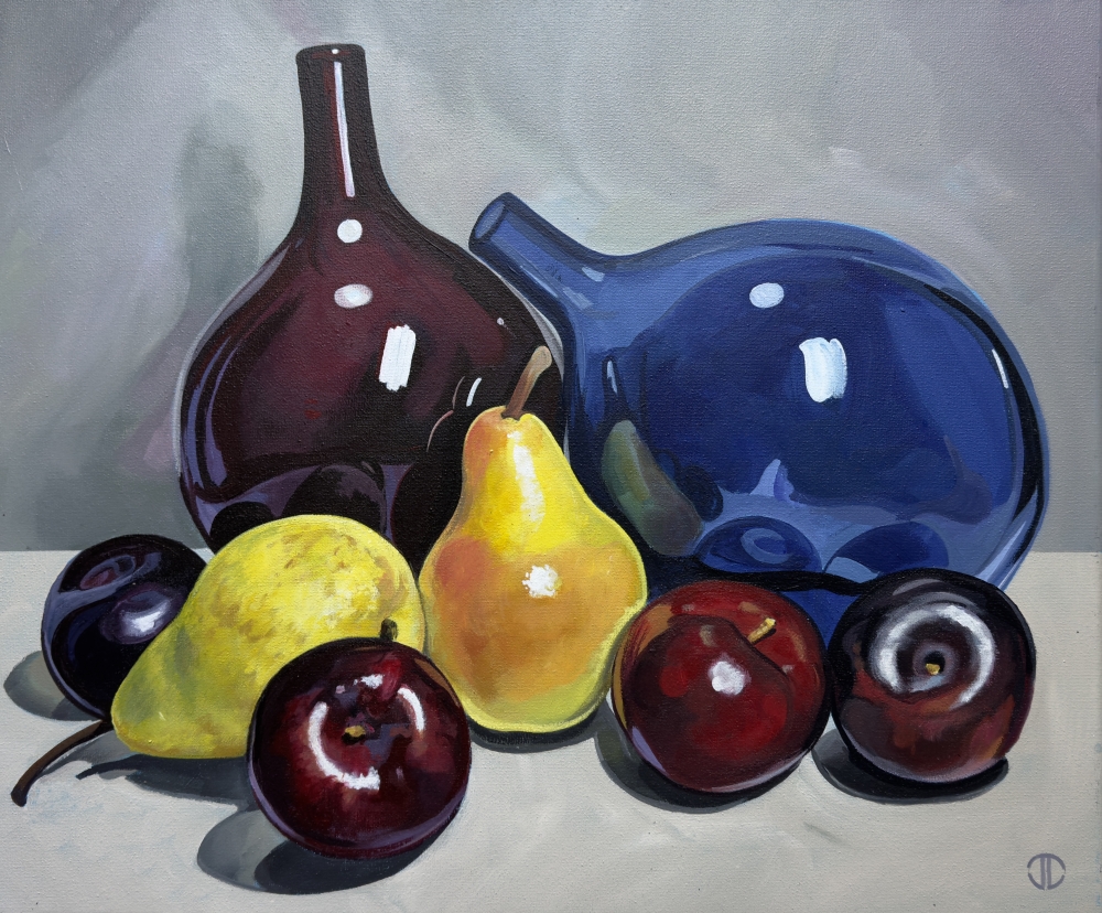 Mixed Fruit And Coloured Glass